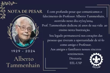 Nota de falecimento prof. Tammenhain